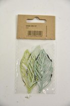 Decoratiehangers - Hangers Blad Metaal Groenmix 3 Stuks 6,5cm