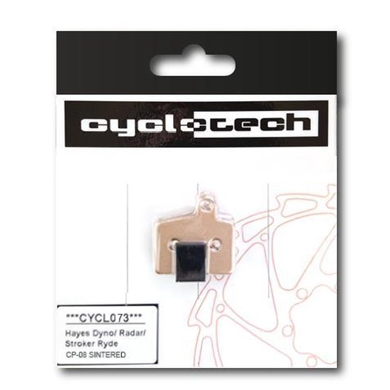 Plaquettes de frein métalliques Cyclotech, y compris le texte "***CYCL073*** Hayes Dyno/ Radar/ Stroker Ryde CP-08 SINTERED".