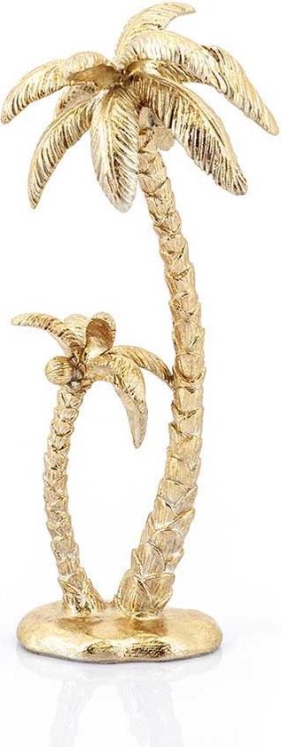 Furnilux - Decoratie item Sanka Palmboom goud metaal 18 x 14 x 40 cm