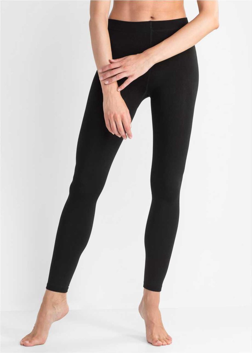 Warm Essentials by Cuddl Duds Women's Luxe Lined Jersey Thermal Leggings -  Black S