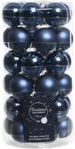 Basic Blue Combi Kerstballen - Tube A 36 Glass Mini Baubles Shiny-matt Night Blue Dia4cm