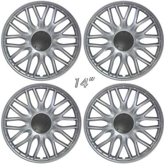 Sparco Wieldoppen Treviso - 14-inch - Zwart/Zilver - Set van 4 stuks | SP1493BKSV