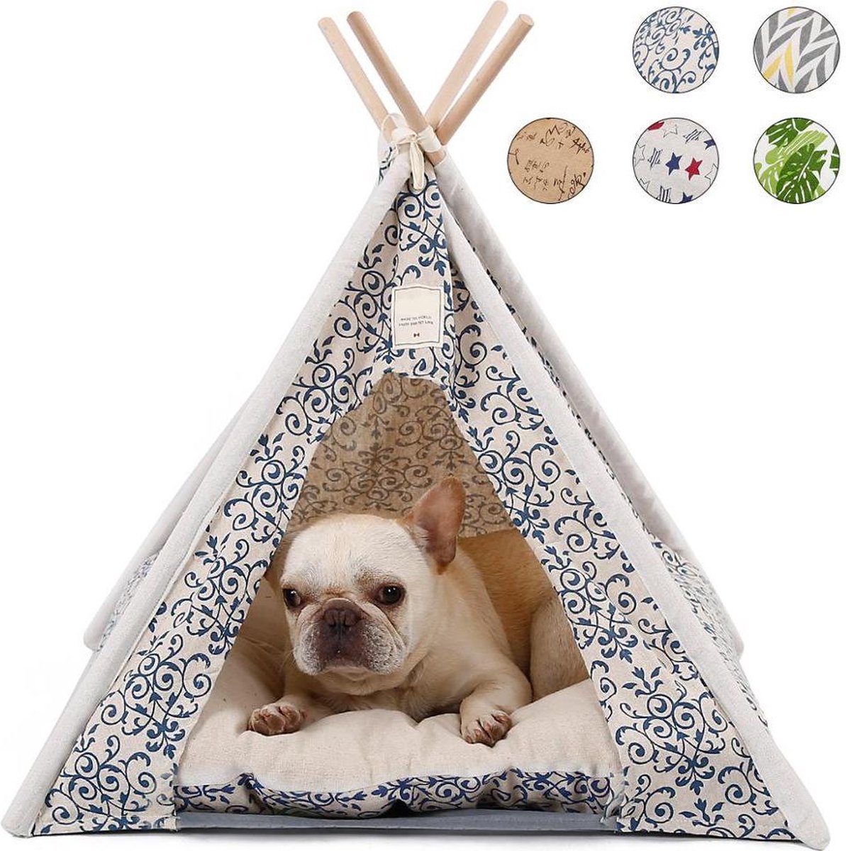 Happyment Tipi tente animal de compagnie - Tipi deluxe - Panier pour chien  et chat 