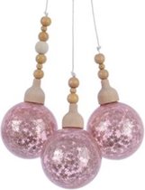 Kersthangers - Swingtag a 1 gl bauble bundle w glitter wild rose dia5cm