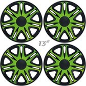 Wieldoppen NASCAR-MONSTER 13 inch groen/zwart (set a 4 stuks in doos)