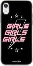 Fooncase Hoesje Geschikt voor iPhone XR - Shockproof Case - Back Cover / Soft Case - Rebell Girls (sterretjes bliksem girls)