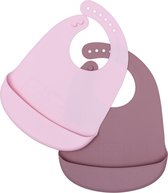 We Might Be Tiny Siliconen Slabbetjes - Dusty Rose + Powder Pink