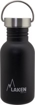 RVS fles Basic Steel Bottle 500ml S/S Cap - Zwart