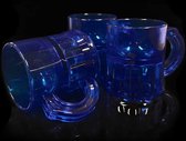 Shotglaasjes - Borrelglaasjes – Shotglaasjes plastic – Shotglazen – Fluoriserend blauw – 2cl – 20 stuks