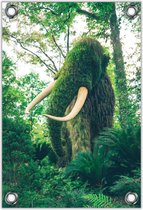 Tuinposter –Mammoet van Groene Planten – 40x60cm Foto op Tuinposter (wanddecoratie voor buiten en binnen)
