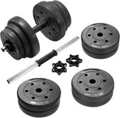 Luxe Verstelbare Fitness Dumbbellset - Set Van 2x10 KG Dumbbells - Complete Halterset - Met Totaal 20 Kilogram Gewicht - Kunststof