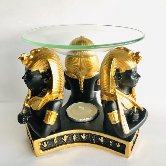 Oliebrander Sfinx met los  glazen schaal 11.5cm Aromabrander aromatherapie