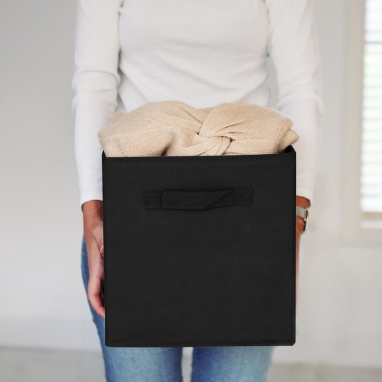 LifeGoods Organiseurs d'armoires - Ensemble : 6 pièces - Boîte de rangement multifonctionnelle/Boîte/Panier/Pochettes - Système de rangement Vêtements/Chaussettes/Sous-vêtements/Jouets/Salle de bain/Cuisine - 20 L - Noir