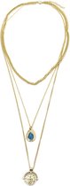 Ketting 3 Lagen - Munt - Lengte Verstelbaar 37-42 cm - Goudkleurig