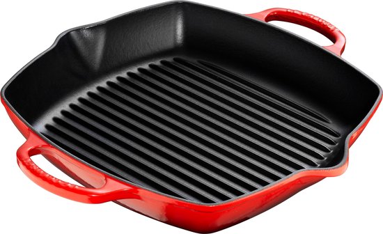 Le Creuset Assiette Grille Haute Fonte Rouge Cerise 30x30cm | bol.com