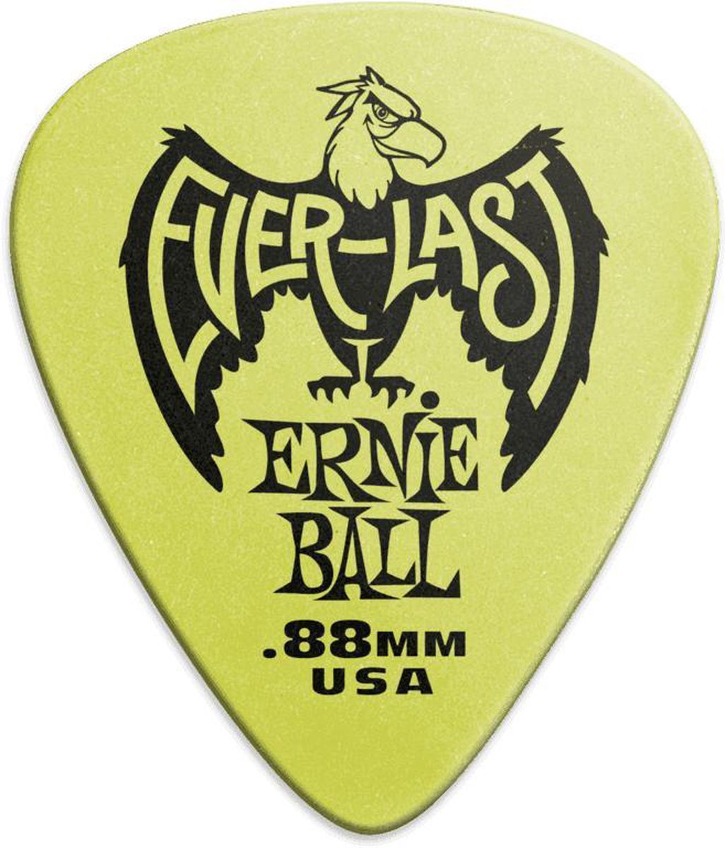 Ernie Ball Plectrums - Everlast Groen - 0.88mm 12 stuks