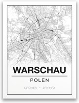 Poster/plattegrond WARSCHAU - A4