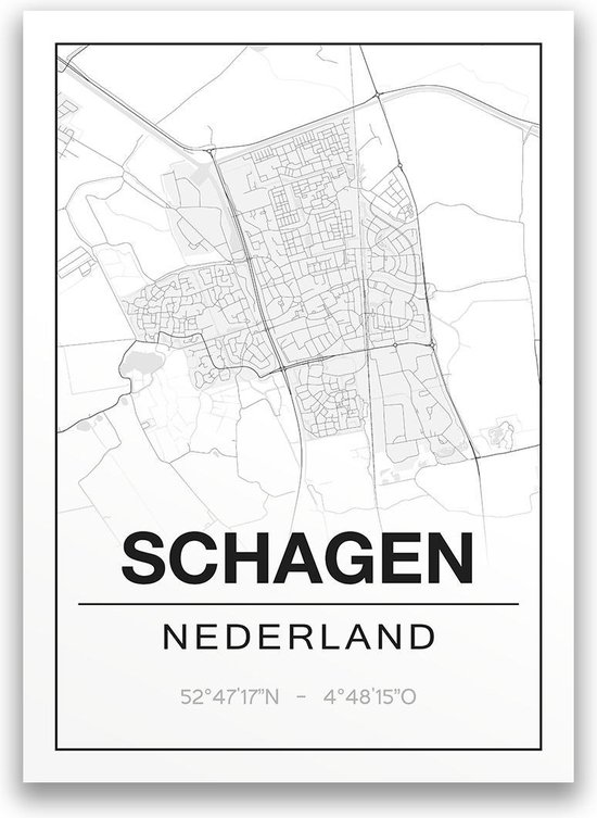 Poster/plattegrond SCHAGEN - A4