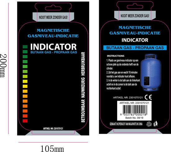 Gasniveau Indicator met Nederlandse gebruiksaanwijzing