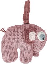 Sebra - Muziekdoos gehaakt olifant - roze H15cm