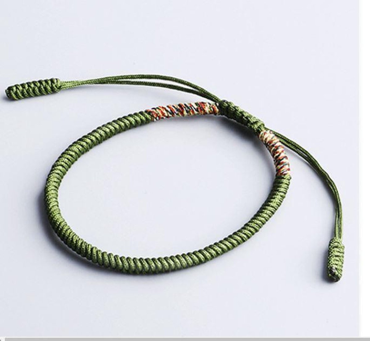 Premium handgeknoopte Tibetaanse armband - Groen Multi