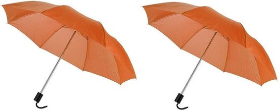 Betrouwbaar Willen Wees tevreden 2x Kleine paraplu oranje 93 cm - compacte paraplu | bol.com