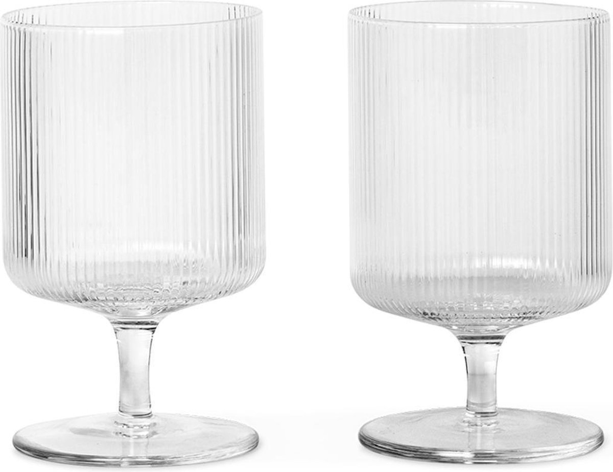 FERM LIVING - RIPPLE WIJNGLAS (WINE GLASSES) - SET VAN 2