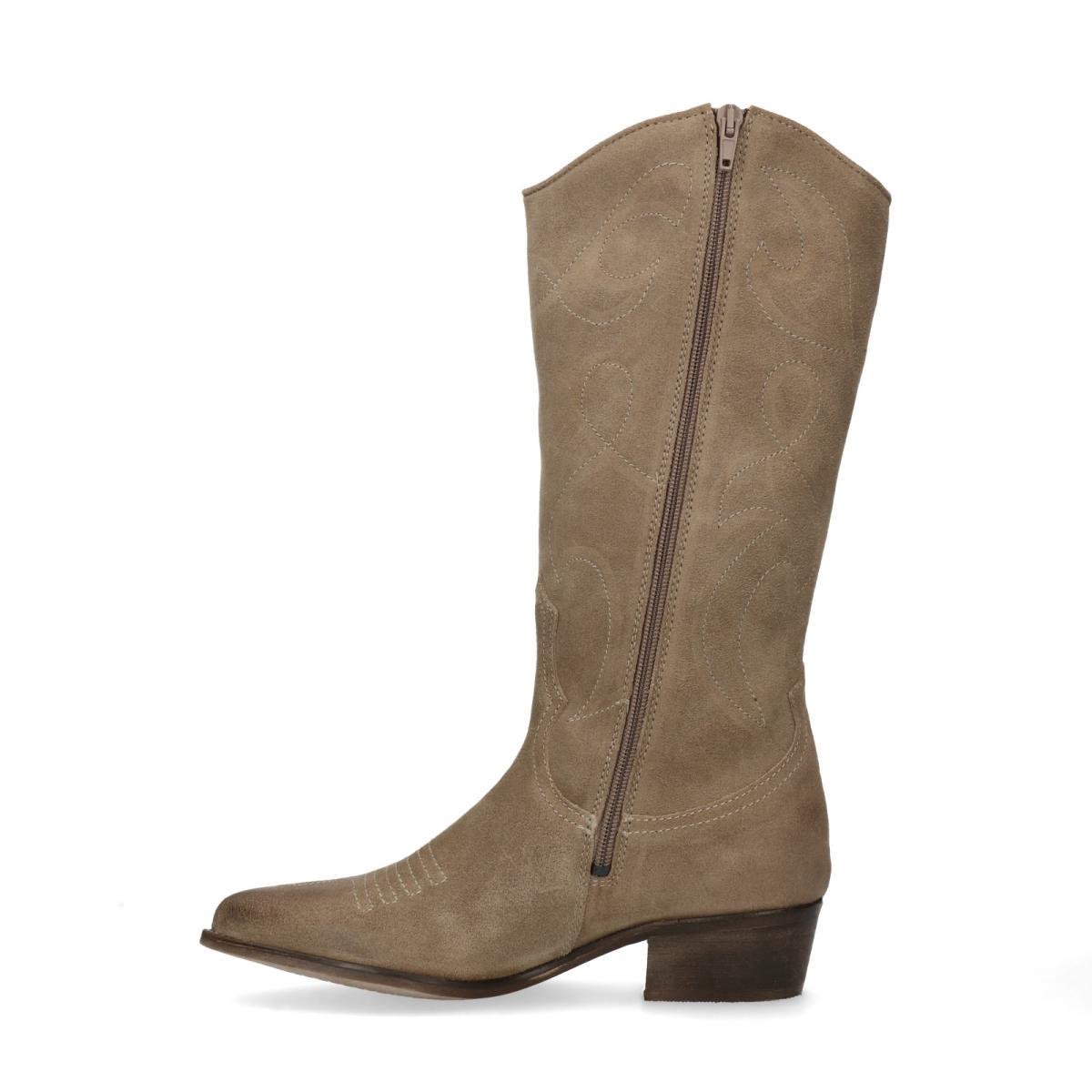 Elena Iachi Dames Laarzen Taupe sue 3/4 chelsea laars | Van den Assem