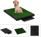 2 x Honden Toilet Kunstgras met Bak (INCL Hondentouw) 63x50x7 cm - HuisdierenToilet - Zindelijkheidstraining - Vervanger training pads