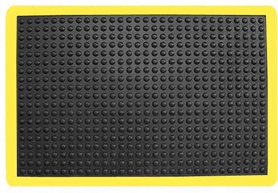 Ergonomische werkplaatsmat - Anti vermoeidheidsmat - Met gele rand - 90x120 cm