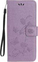 Bloemen Book Case - iPhone 11 Pro Max Hoesje - Paars