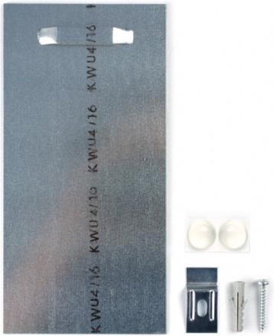 Ophangsysteem voor Aluminium wanddecoratie - Dibond ophangplaat van 10x20 cm