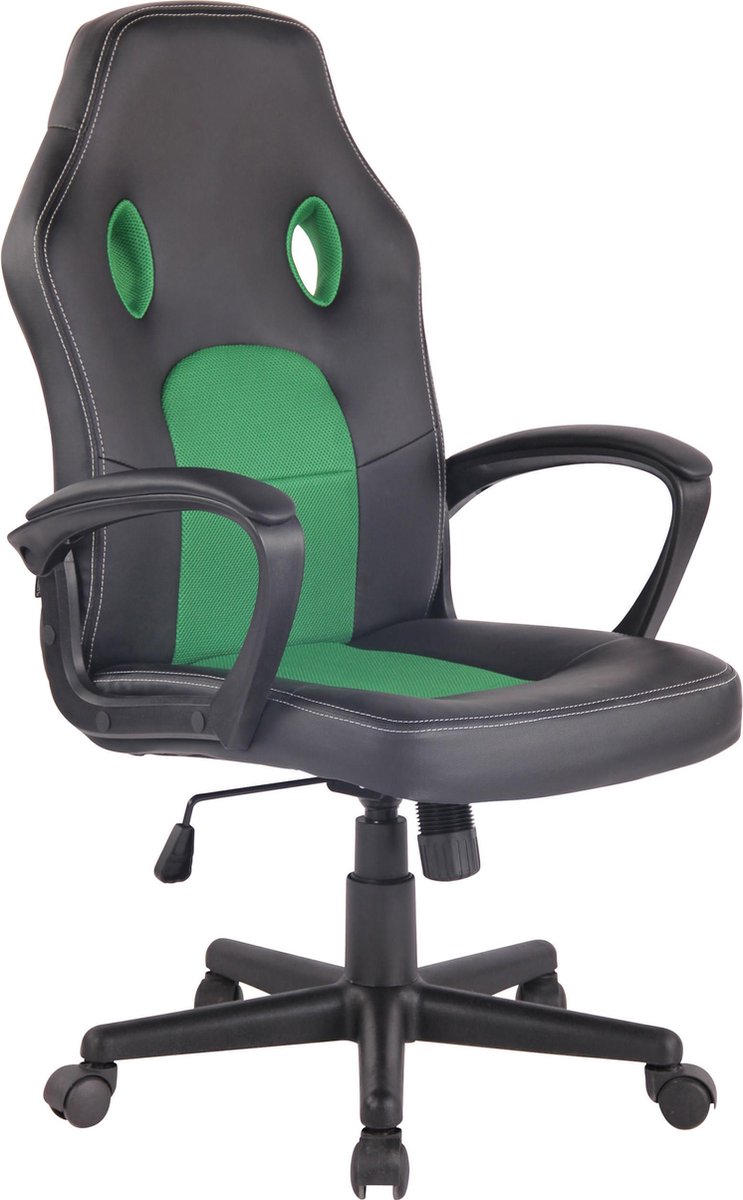 Bureaustoel - Bureaustoelen voor volwassenen - Design - In hoogte verstelbaar - Kunstleer - Groen/zwart - 61x59x116 cm
