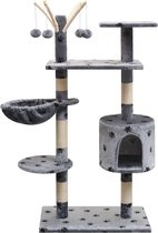 Kattenkrabpaal (incl kattenspeelstok) 125cm grijs - Krabpaal katten - Katten Krabpaal