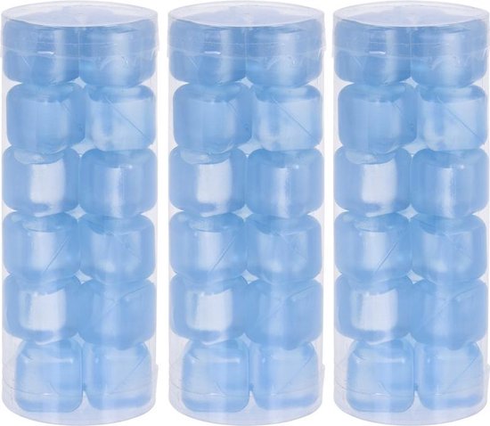54x Plastic blauwe ijsklontjes/ijsblokjes gekleurd - Kunststof | bol.com