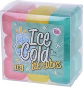 18x Plastic herbruikbare ijsklontjes/ijsblokjes gekleurd - Kunststof ijsblokjes - Verkoeling artikelen - Gekoelde drankjes maken