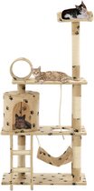Kattenkrabpaal (incl kattenspeelstok) 140cm beige - Krabpaal katten - Katten Krabpaal