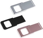 Creative Me - Ultra dun aluminium webcamcover - 3-pack - zwart