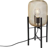 QAZQA bliss_mesh - Moderne Tafellamp - 1 lichts - H 480 mm - Goud/messing -  Woonkamer | Slaapkamer