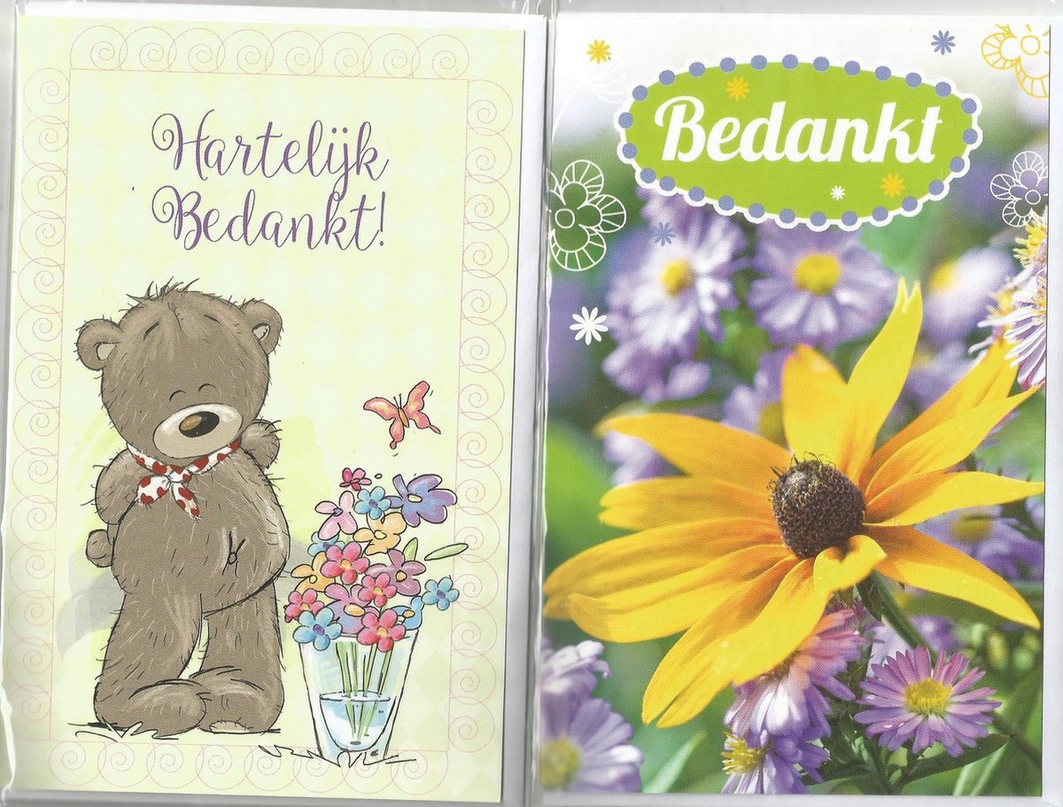 Wenskaart Bedankt 8 stuks
