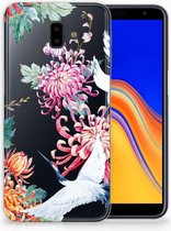 Geschikt voor Samsung Galaxy J6 Plus (2018) Uniek TPU Hoesje Bird Flowers