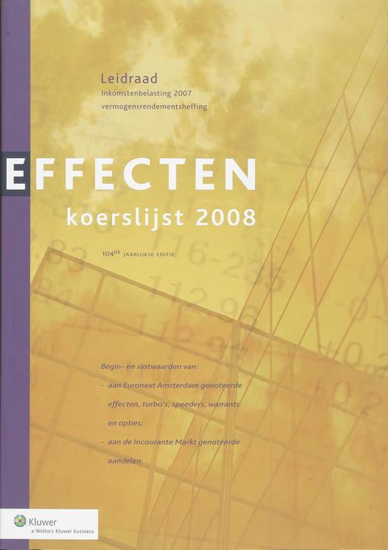 Cover van het boek 'Effecten / koerslijst 2008' van  Nvt