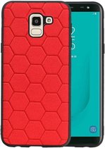 Rood Hexagon Hard Case voor Samsung Galaxy J6