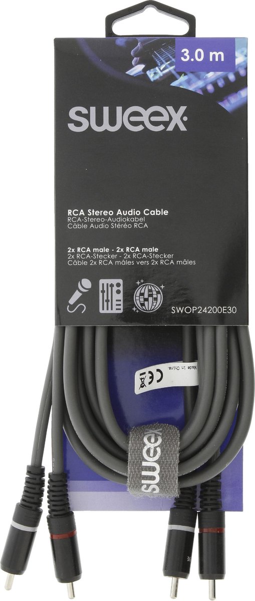 Sweex Tulp stereo audio kabel - 3 meter