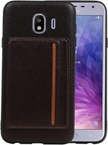 Mocca Staand Back Cover 1 Pasjes voor Samsung Galaxy J4