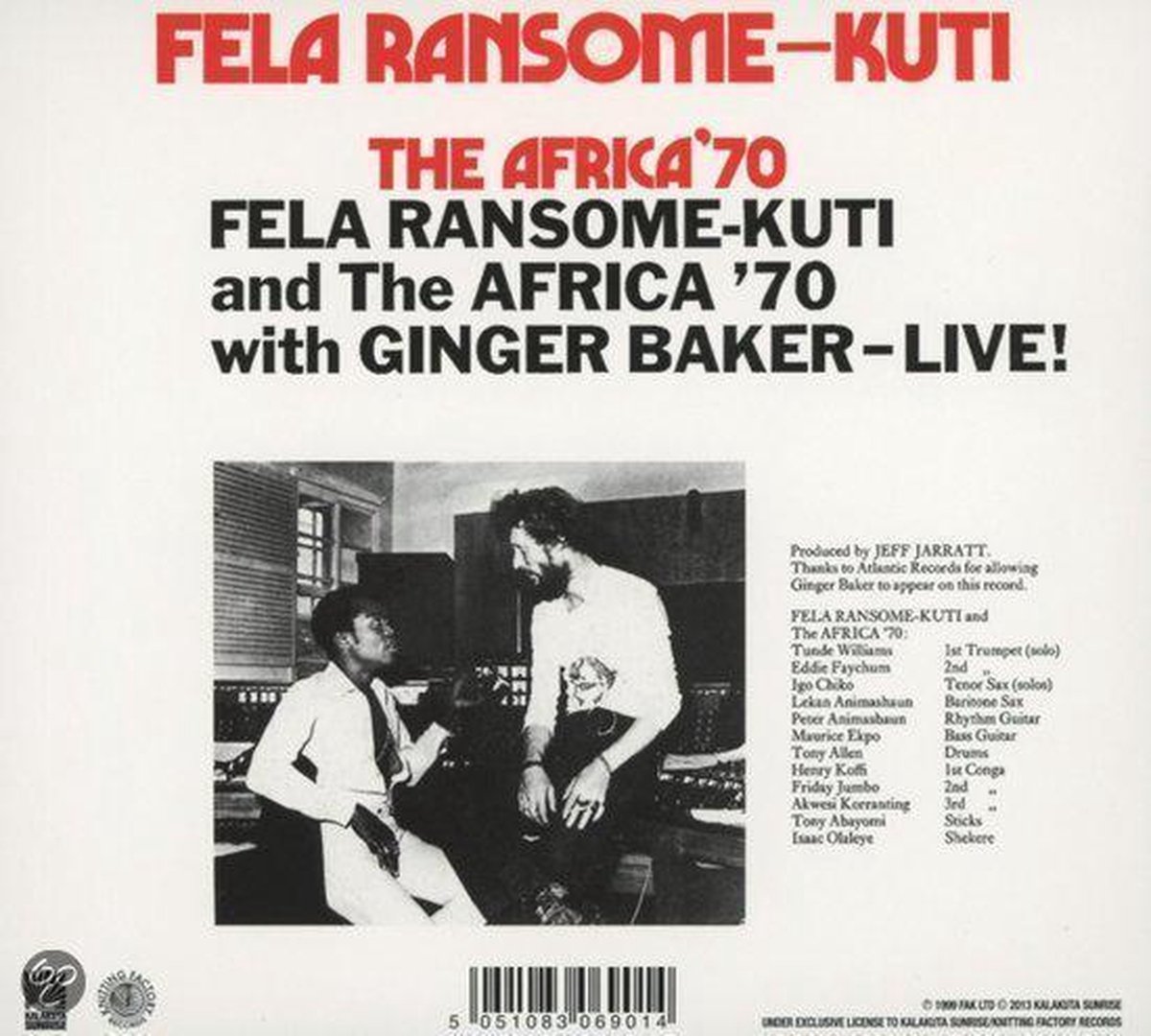 Fela With Ginger Baker Live!, Fela Kuti RansomeKuti and the Africa '70