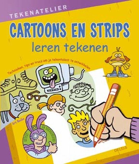 Cover van het boek 'Tekenatelier Cartoons en strips leren tekenen'