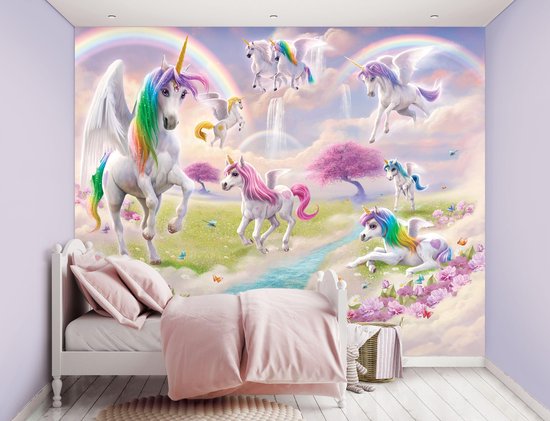 Walltastic Magical Unicorn Kinderbehang - Posterbehang Eenhoorns - 305 x 244 cm - walltastic