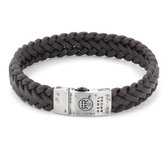 Rebel and Rose Silver Line Braided Raw Mat Armband RR-L0077-S-M (Lengte: 16.50-18.00 cm)