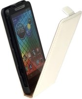 LELYCASE Lederen Flip Case Cover Hoesje Motorola Razr i XT890 Wit?